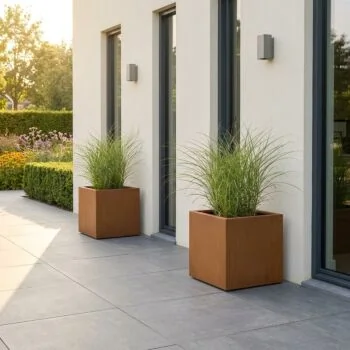 Cortenstaal plantenbak - Vierkant - 40 x 40 x 40 cm - Met bodemplaat