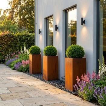 Cortenstaal plantenbak - Vierkant - 30 x 30 x 80 cm - Met bodemplaat