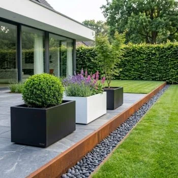 Stalen plantenbak - Rechthoek - 120 x 50 x 40 cm - RAL9005 mat (zwart) - Zonder bodemplaat