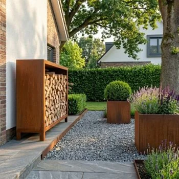 Cortenstaal houtopslag - Indiana - 120 x 40 x 100 cm