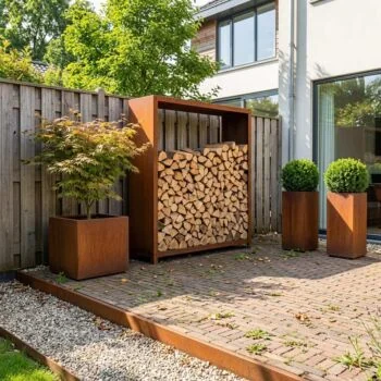 Cortenstaal houtopslag - Indiana - 120 x 40 x 180 cm