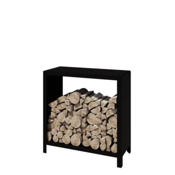 Stalen houtopslag - Indiana - 100 x 40 x 100 cm - RAL9005 mat (zwart)