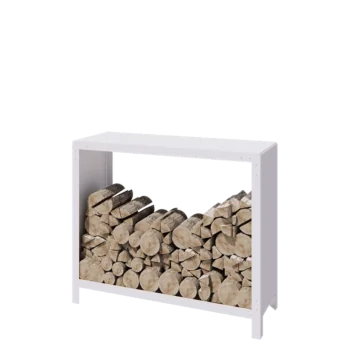 Stalen houtopslag - Indiana - 120 x 40 x 100 cm - RAL9010 mat (wit)