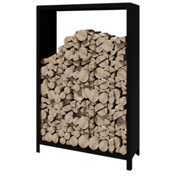 Stalen houtopslag - Indiana - 120 x 40 x 180 cm - RAL9005 mat (zwart)