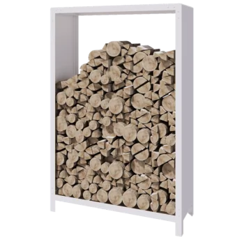 Stalen houtopslag - Indiana - 120 x 40 x 180 cm - RAL9010 mat (wit)