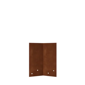 Cortenstaal koppelplaat - 45° - Hoogte borderrand 22 / 25 cm