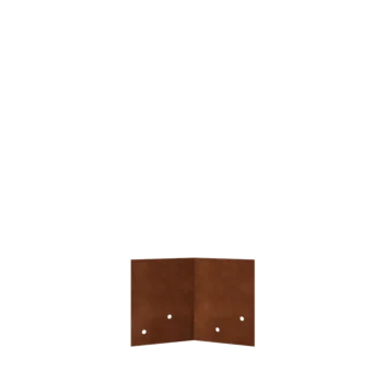 Cortenstaal koppelplaat - 45° - Hoogte borderrand 12 / 15 cm