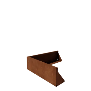 Cortenstaal keerwand - Buitenhoek - 100 x 100 x 30 cm