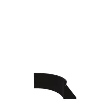 Stalen keerwand - Binnenbocht - 50 x 50 x 30 cm - RAL9005 mat (zwart)