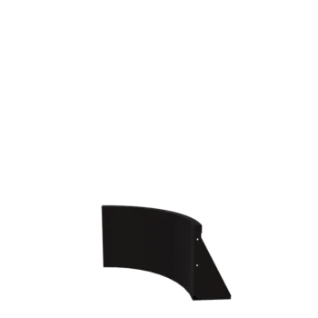 Stalen keerwand - Binnenbocht - 50 x 50 x 40 cm - RAL9005 mat (zwart)