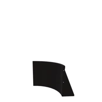 Stalen keerwand - Buitenbocht - 50 x 50 x 50 cm - RAL9005 mat (zwart)