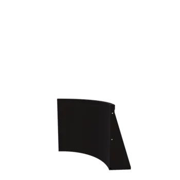 Stalen keerwand - Binnenbocht - 50 x 50 x 60 cm - RAL9005 mat (zwart)