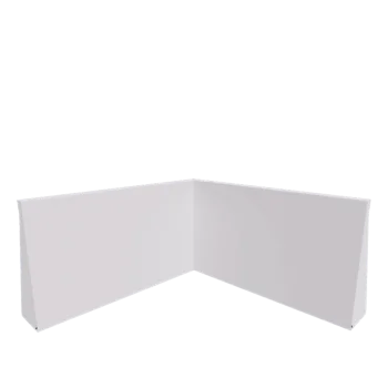 Stalen keerwand - Binnenhoek - 100 x 100 x 60 cm - RAL9010 mat (wit)