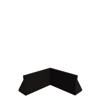 Stalen keerwand - Binnenhoek - 50 x 50 x 30 cm - RAL9005 mat (zwart)