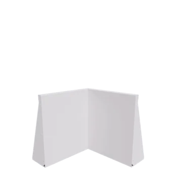 Stalen keerwand - Binnenhoek - 50 x 50 x 60 cm - RAL9010 mat (wit)