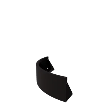 Stalen keerwand - Buitenbocht - 100 x 100 x 30 cm - RAL9005 mat (zwart)