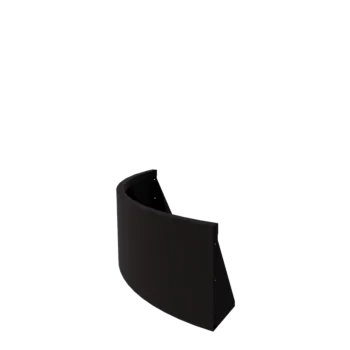 Stalen keerwand - Buitenbocht - 100 x 100 x 40 cm - RAL9005 mat (zwart)