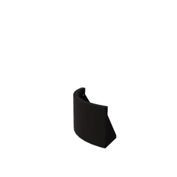 Stalen keerwand - Buitenbocht - 50 x 50 x 30 cm - RAL9005 mat (zwart)