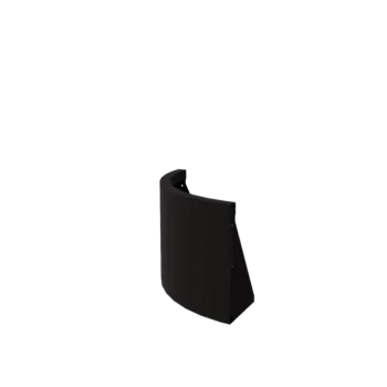 Stalen keerwand - Buitenbocht - 50 x 50 x 40 cm - RAL9005 mat (zwart)