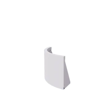 Stalen keerwand - Buitenbocht - 50 x 50 x 40 cm - RAL9010 mat (wit)