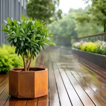Cortenstaal plantenbak - Achthoek - 96,6 x 96,6 x 60 cm - Zonder bodemplaat