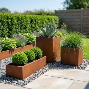 Cortenstaal plantenbak - Rechthoek - 100 x 30 x 30 cm - Met bodemplaat