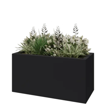 Polyester plantenbak - Rechthoek - 120 x 50 x 40 cm - RAL7021 mat (zwartgrijs) - Met bodem