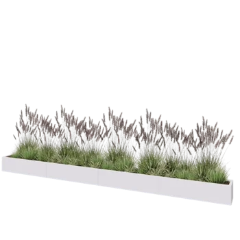 Stalen plantenbak XXL - Rechthoek - 480 x 30 x 30 cm - RAL9010 mat (wit) - Met bodemplaat