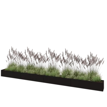 Stalen plantenbak XXL - Rechthoek - 480 x 30 x 30 cm - RAL9005 mat (zwart) - Met bodemplaat