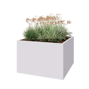 Stalen plantenbak - Vierkant - 120 x 120 x 80 cm - RAL9010 mat (wit) - Zonder bodemplaat