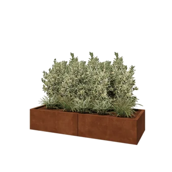 Cortenstaal plantenbak XXL - Rechthoek - 160 x 60 x 30 cm - Met bodemplaat