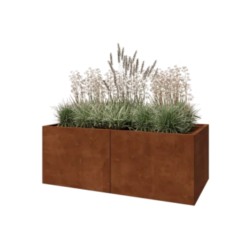 Cortenstaal plantenbak XXL - Rechthoek - 160 x 80 x 60 cm - Met bodemplaat