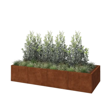 Cortenstaal plantenbak XXL - Rechthoek - 320 x 120 x 60 cm - Met bodemplaat