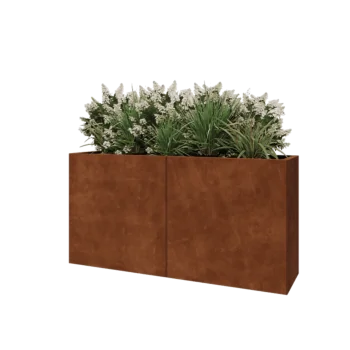 Cortenstaal plantenbak XXL - Rechthoek - 160 x 40 x 80 cm - Met bodemplaat