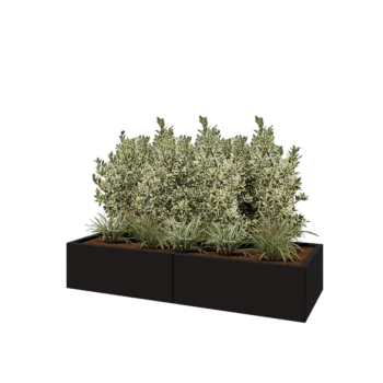 Stalen plantenbak XXL - Rechthoek - 160 x 60 x 30 cm - RAL9005 mat (zwart) - Zonder bodemplaat