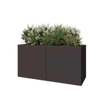 Stalen plantenbak XXL - Rechthoek - 160 x 60 x 80 cm - RAL7016 mat (antraciet grijs) - Met bodemplaat