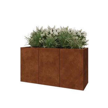 Cortenstaal plantenbak XXL - Rechthoek - 150 x 50 x 80 cm - Met bodemplaat
