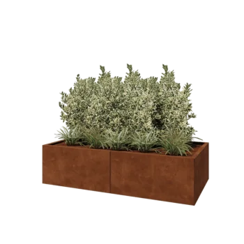 Cortenstaal plantenbak XXL - Rechthoek - 160 x 80 x 40 cm - Met bodemplaat