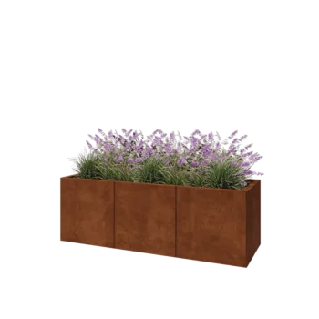 Cortenstaal plantenbak XXL - Rechthoek - 150 x 50 x 50 cm - Met bodemplaat