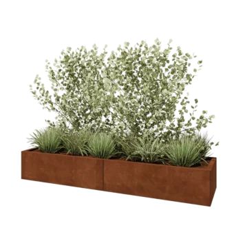 Cortenstaal plantenbak XXL - Rechthoek - 200 x 50 x 30 cm - Zonder bodemplaat