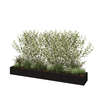 Stalen plantenbak XXL - Rechthoek - 320 x 50 x 30 cm - RAL9005 mat (zwart) - Zonder bodemplaat
