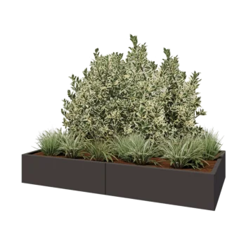 Stalen plantenbak XXL - Rechthoek - 200 x 100 x 30 cm - RAL7016 mat (antraciet grijs) - Met bodemplaat