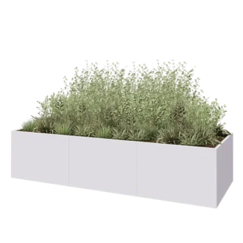 Stalen plantenbak XXL - Rechthoek - 360 x 120 x 80 cm - RAL9010 mat (wit) - Zonder bodemplaat
