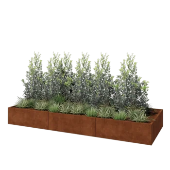 Cortenstaal plantenbak XXL - Rechthoek - 360 x 120 x 40 cm - Met bodemplaat