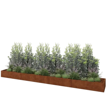 Cortenstaal plantenbak XXL - Rechthoek - 480 x 60 x 30 cm - Zonder bodemplaat