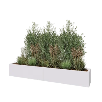 Stalen plantenbak XXL - Rechthoek - 200 x 30 x 30 cm - RAL9010 mat (wit) - Zonder bodemplaat