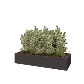 Stalen plantenbak XXL - Rechthoek - 160 x 60 x 30 cm - RAL7016 mat (antraciet grijs) - Met bodemplaat