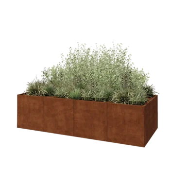 Cortenstaal plantenbak XXL - Rechthoek - 320 x 120 x 80 cm - Met bodemplaat
