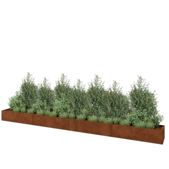 Cortenstaal plantenbak XXL - Rechthoek - 480 x 40 x 30 cm - Zonder bodemplaat