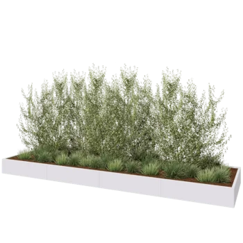 Stalen plantenbak XXL - Rechthoek - 480 x 120 x 30 cm - RAL9010 mat (wit) - Zonder bodemplaat